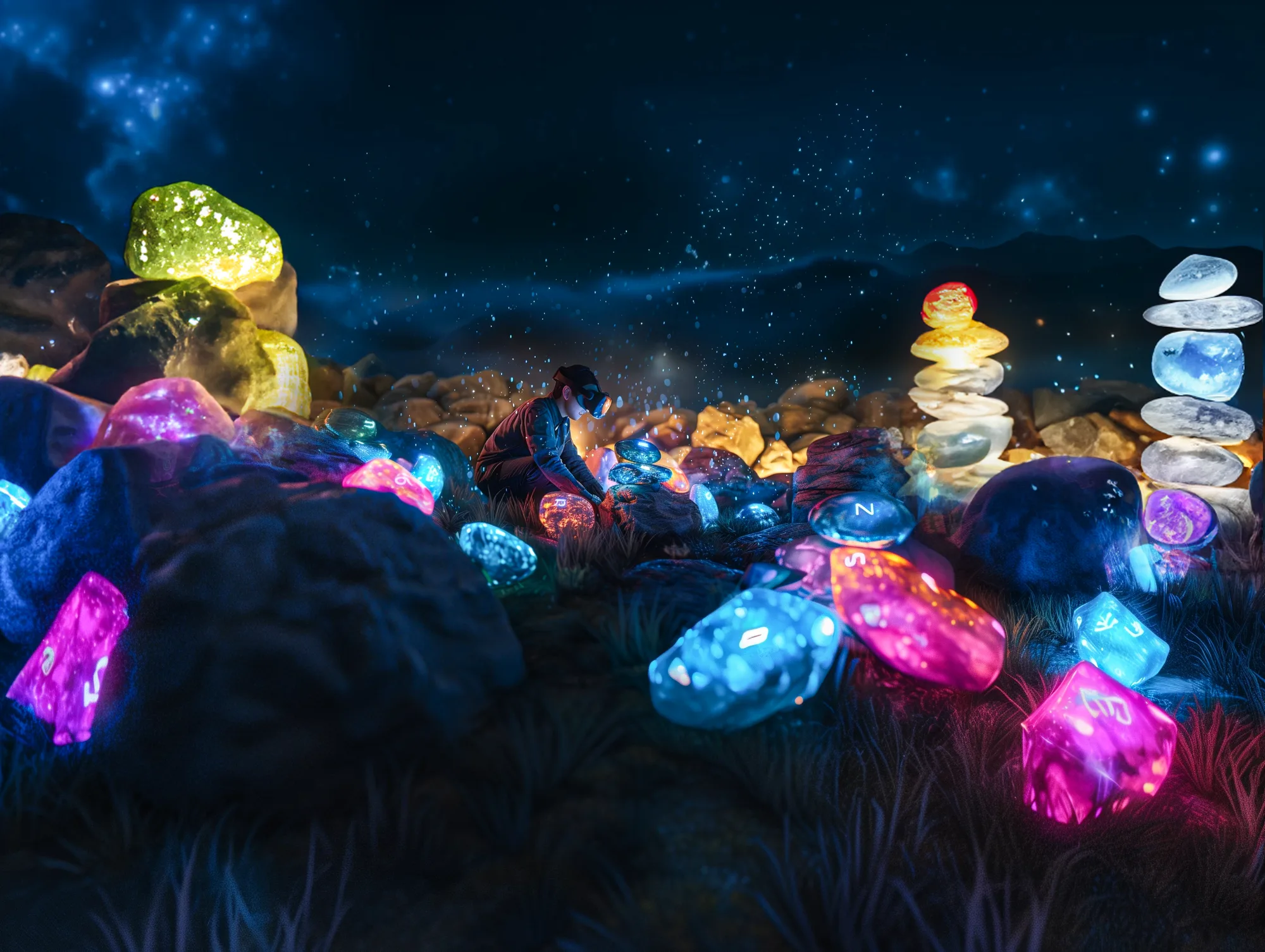 박성하 조각가 인공지능 생성형 인공지능 미술작품 — 치유하다 공존 메타스톤, VR 인터랙티브 미디어아트 AI 실감미디어